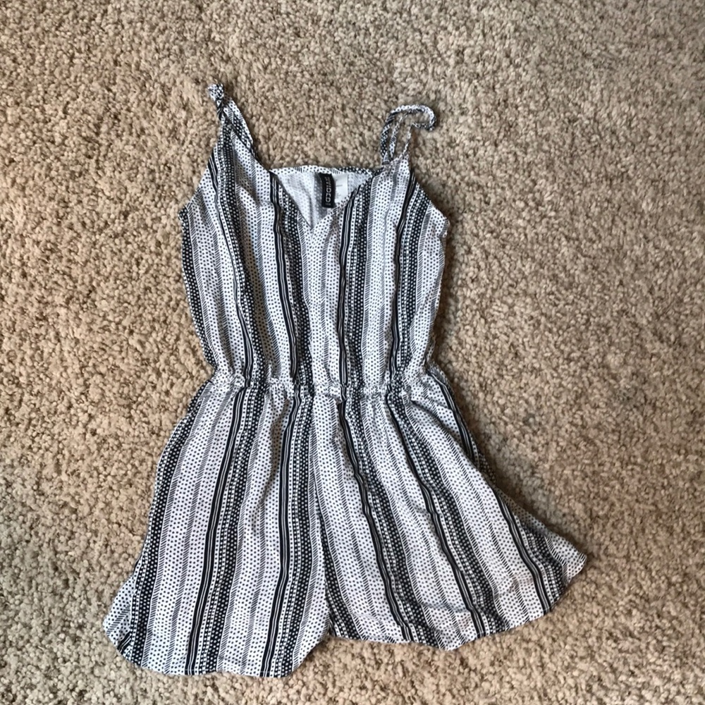 H and m striped romper